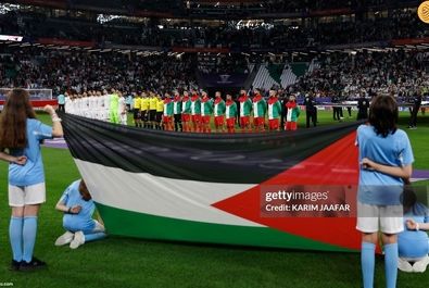 هواداران تیم فوتبال فلسطین در دیدار مقابل ایران