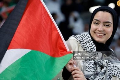 هواداران تیم فوتبال فلسطین در دیدار مقابل ایران