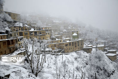 بارش برف در روستای تاریخی ماسوله